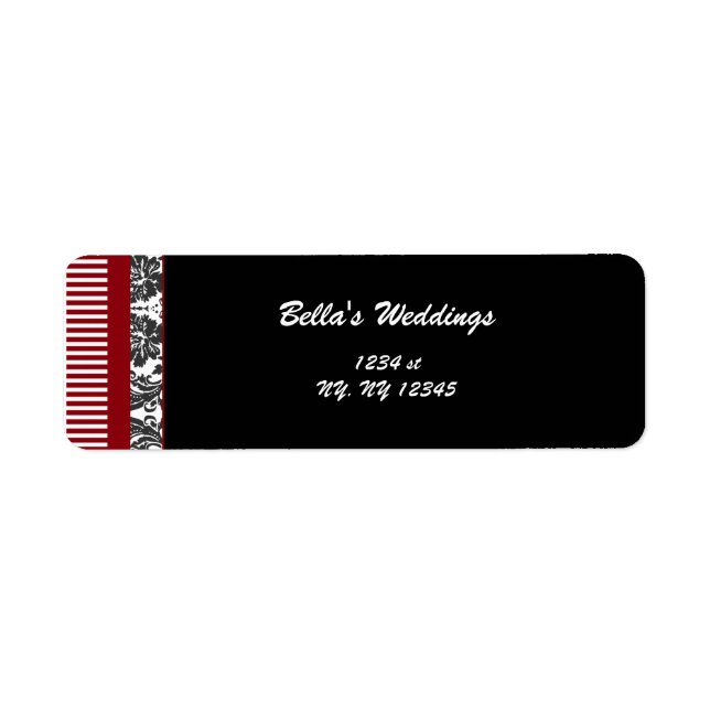 damask red Return address label (Front)