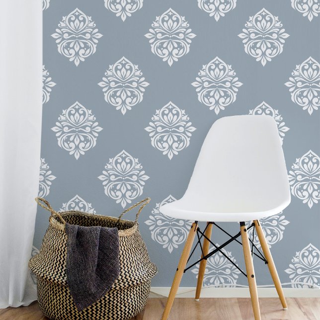 Damask Regency Classic Cadet Grey Wallpaper (Creator Uploaded)