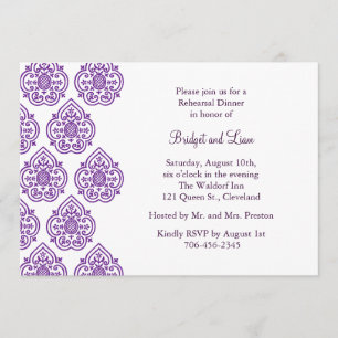 Damask Rehearsal Dinner Invitation
