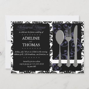 Damask Rehearsal Dinner : Invitation