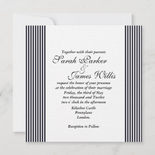 Damask Ribbon frame wedding invitation