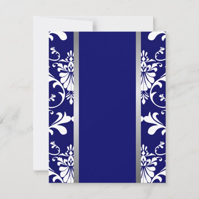 Damask & Ribbon Wedding Invitation (Front)