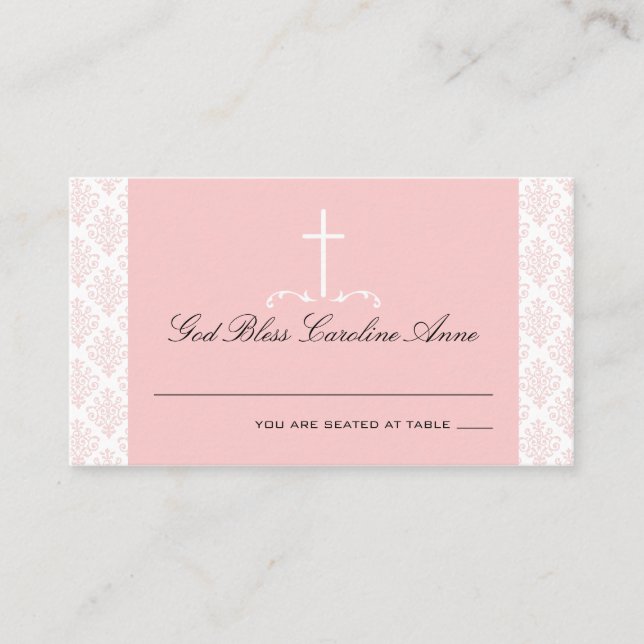 Damask Rose avec croix sur la carte (Devant)