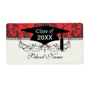 damask roses red and black graduation