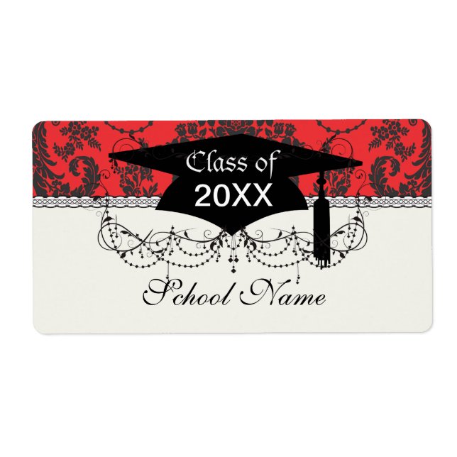 damask roses red and black graduation (Front)