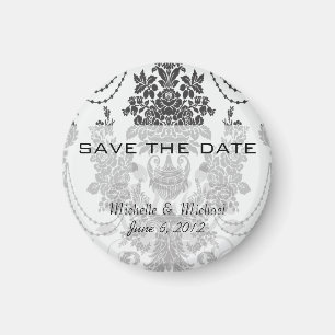 damask roses white and black.ai magnet