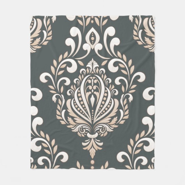 Damask Royal Fleece Blanket (Front)