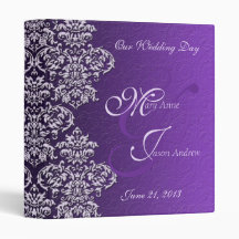 Damask Royal Purple Mariage Classeur