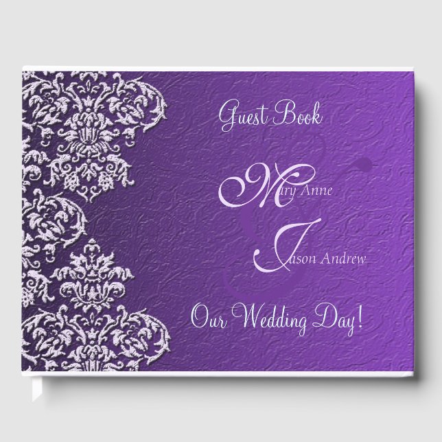 Damask Royal Purple Mariage Livre d'or (Recto)
