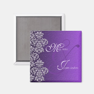 Damask Royal Purple Mariage Magnet