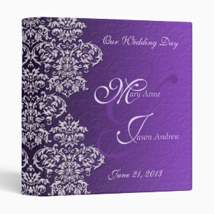Damask Royal Purple Wedding Binder