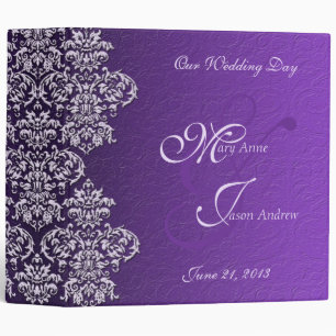 Damask Royal Purple Wedding Binder