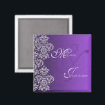 Damask Royal Purple Wedding Magnet<br><div class="desc">A Digitalbcon Images Design featuring a Royal Purple Colour and Damask Design with a variety of custom images, shapes, patterns, styles and fonts in this one-of-a-kind "Damask Royal Purple Wedding Magnet." This elegant and attractive design comes complete with custom text lettering to suit your own greeting. This special design matches...</div>