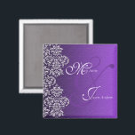 Damask Royal Purple Wedding Magnet<br><div class="desc">A Digitalbcon Images Design featuring a Royal Purple Colour and Damask Design with a variety of custom images, shapes, patterns, styles and fonts in this one-of-a-kind "Damask Royal Purple Wedding Magnet." This elegant and attractive design comes complete with custom text lettering to suit your own greeting. This special design matches...</div>