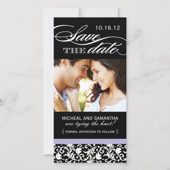 Damask Save the Date Photo Cards (Front)