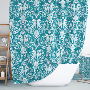 Damask Seahorses Ocean Sea Life Coastal Pattern