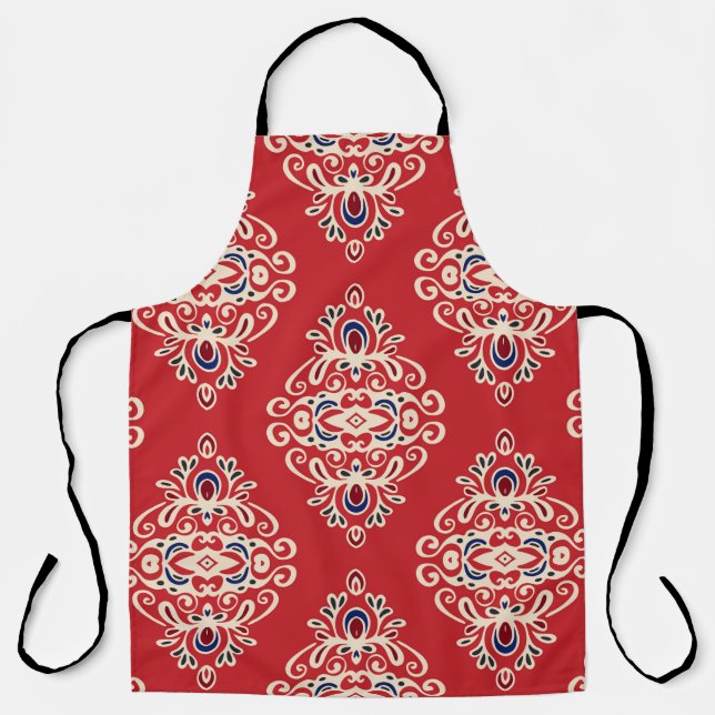 Damask seamless pattern florish apron (Front)