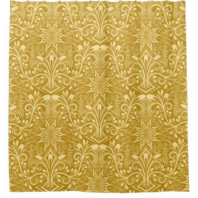 Damask seamless pattern repeating background. Gold (Front)