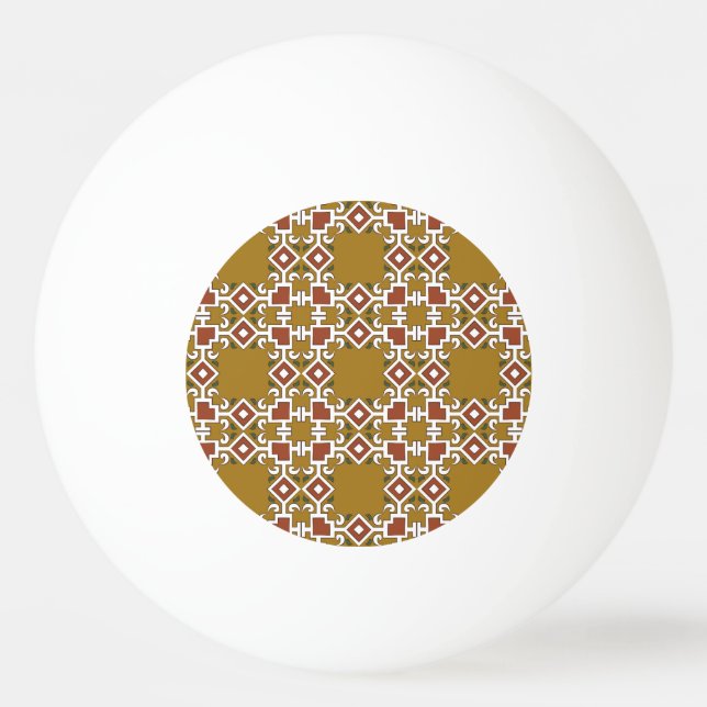 Damask seamless: vintage pattern background ping pong ball (Front)