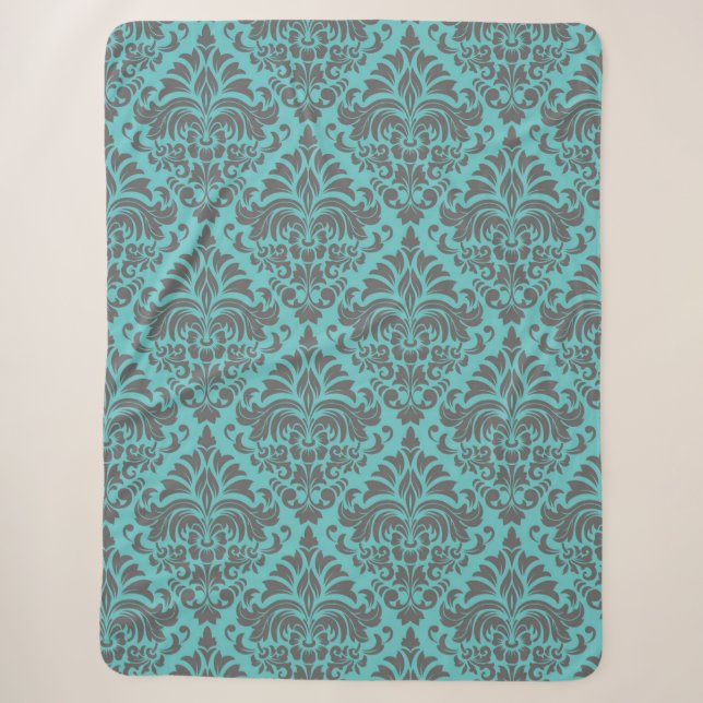 Damask Sherpa Blanket (Front)