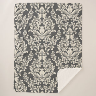 Damask Sherpa Blanket