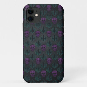 DAMASK SKULL TEAL PURPLE iPhone 11 CASE