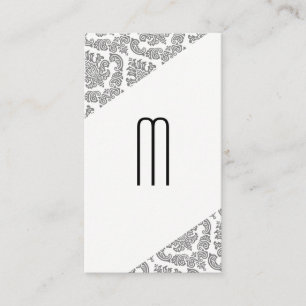 Damask Slanted Modern Monogram Business Card
