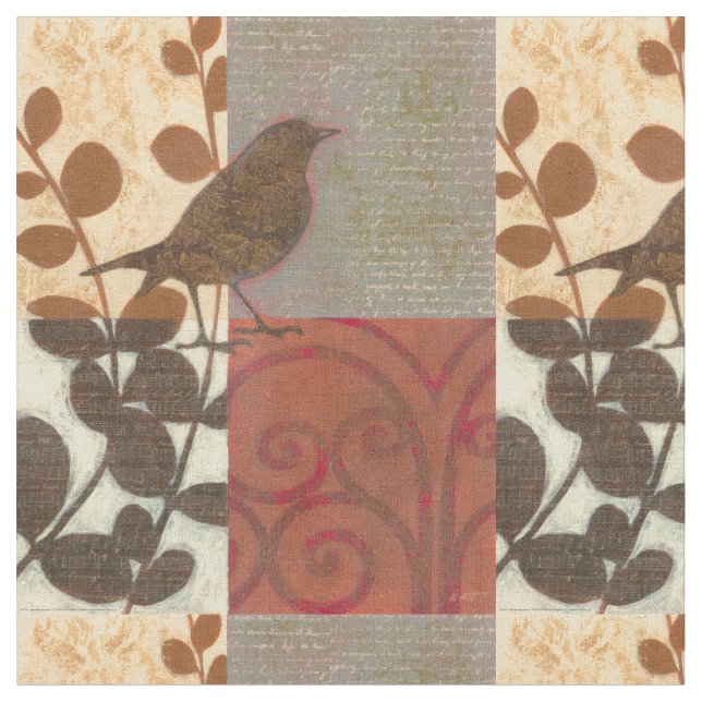 Damask Sparrow Fabric (Close Up)