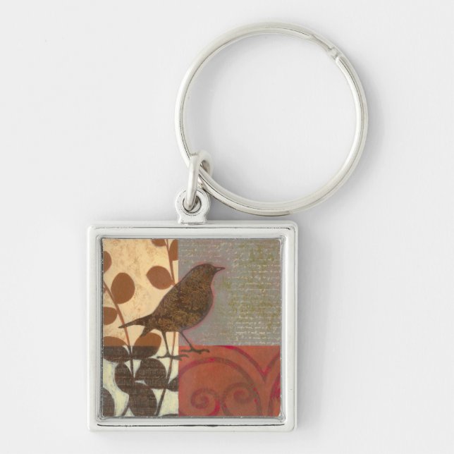 Damask Sparrow Keychain (Front)
