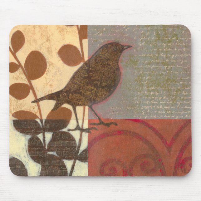 Damask Sparrow Mouse Pad (Front)