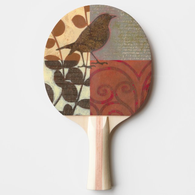 Damask Sparrow Ping Pong Paddle (Front)