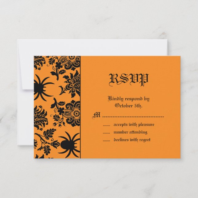 Damask Spider RSVP Card (Front)