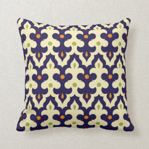 Damask Spring arabesque Moroccan pattern preppy Throw Pillow