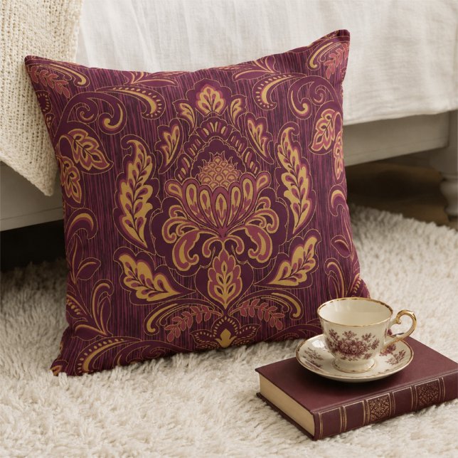 Damask Square Throw Pillow (Damask Square Throw Pillow)
