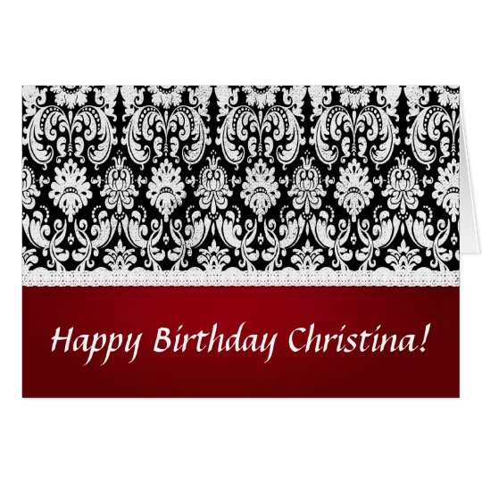 Damask style birthday card