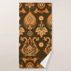 Damask style seamless floral pattern bath towel