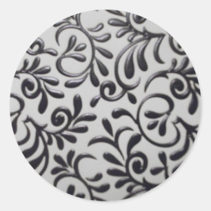 Damask Swirl Round Sticker