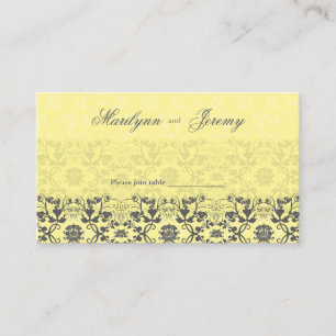 Damask Swirls Lace Butter Custom Table/ Place Card