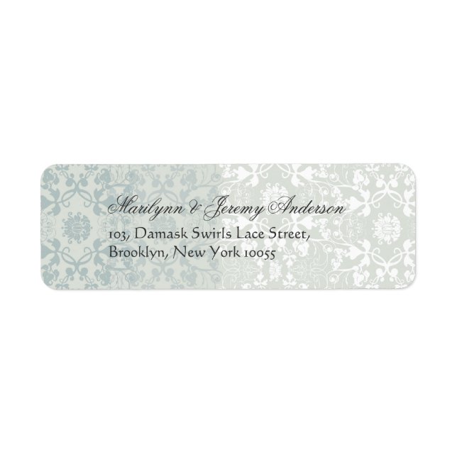 Damask Swirls Lace Dream Étiquette personnalisé (Devant)