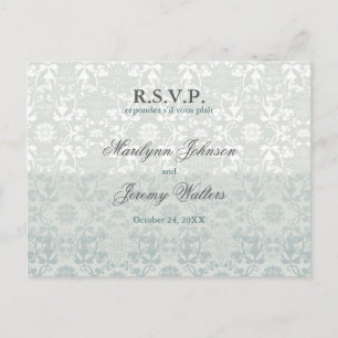 Damask Swirls Lace Dream RSVP Mariage Carte postal
