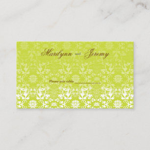 Damask Swirls Lace Lime Custom Table /Place Card
