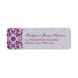 Damask Swirls Lace Orchid Custom Label