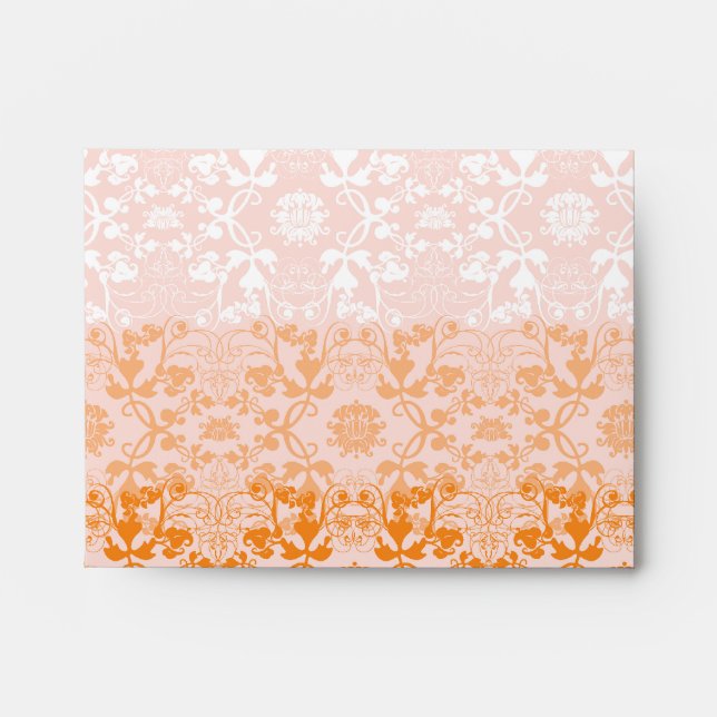 Damask Swirls Lace Sorbet Enveloppe de mariage per (Devant)