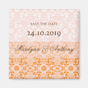 Damask Swirls Lace Sorbet Save The Date Magnet