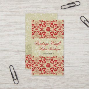 Damask Swirls Lace Spice Custom Business Card