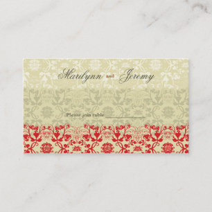Damask Swirls Lace Spice Custom Table / Place Card