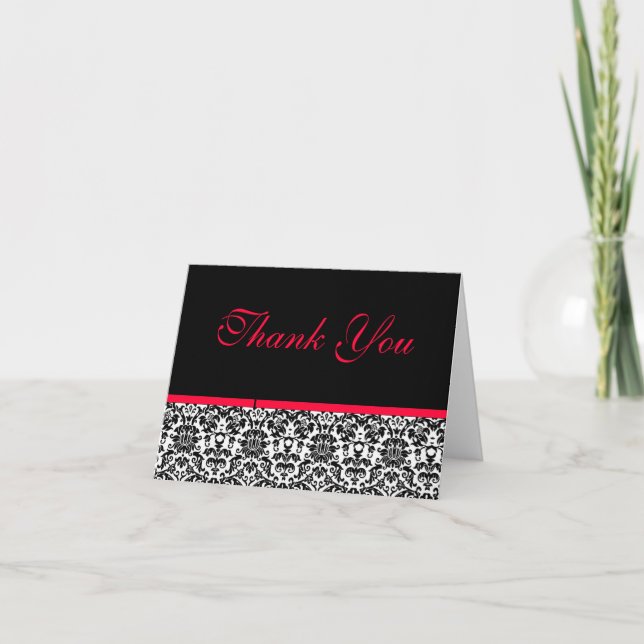 Damask Thank You Card (Front)