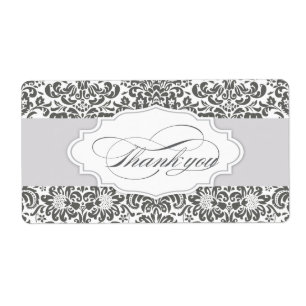damask thank you label