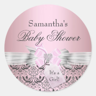 Damask & Tiara Princess Baby Shower Sticker