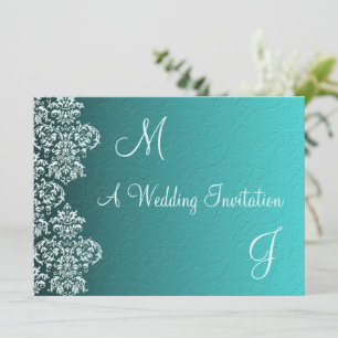 Damask Turquoise Faire-part de mariage
